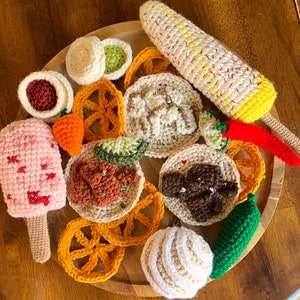 Crochet Mexican Street Food / Play Food / Elote / Tacos / Paleta / Jalapeño