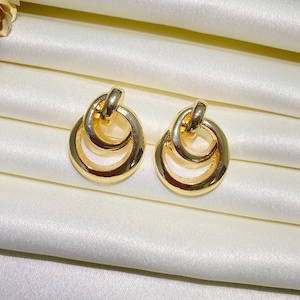 Gold Plated Knot Earrings: Twisted Ring, Elegant Gift