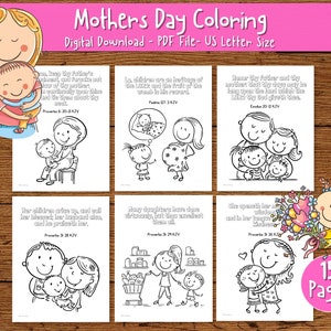 Happy Mothers Day Coloring, I love Mom Coloring,  Mothers Day with Bible Verses Coloring Sheet, Mothers Day Coloring, Bible Coloring Pages
