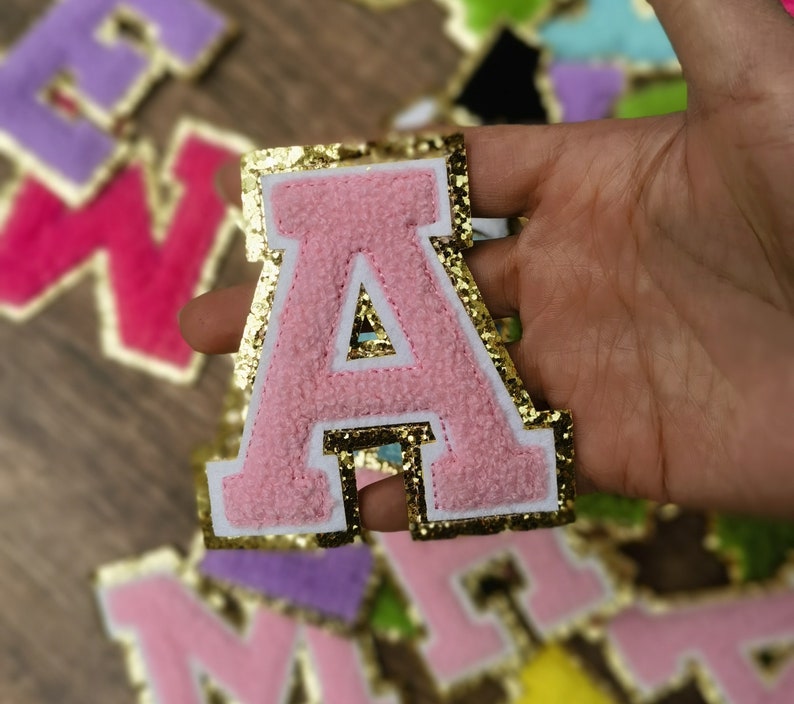 Custom Letters Alphabet Sequins Towel Embroidered Patches For DIY Clothing Bags Jacket Iron On Accessories Multi colors image 6