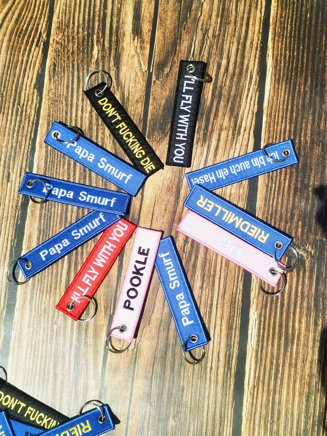 Custom Embroidery Key Tag Free Shipping custom Keychain Etsy