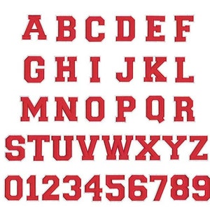 4.15&#39;&#39; Red Black Chenille Embroidery Letter Iron On Patches English Letter Patches For DIY Name Clothing Jacket Hat Accessories
