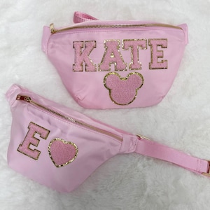 Personalized Kids Nylon Fanny Pack | Chenille Letter Patch Fanny Pack | Custom Kids Belt Bag | Crossbody Patch Bag Sewn on