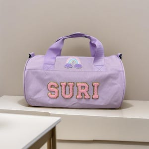 Custom Dance Bag For Girl,Chenille Letter Duffle Bag for kids, Gift for Dancing/Gymnastic/Ballet bag. Cheer bag,sports bag for girls