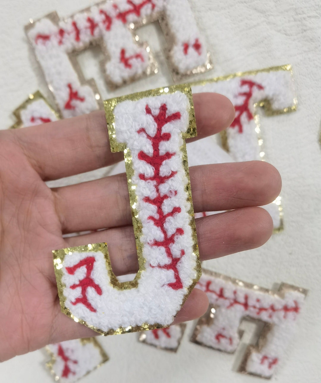 Baseball Letters Alphabet Sequins Towel Embroidered Patches for DIY ...