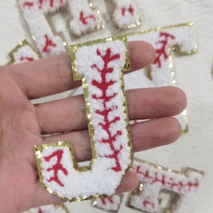 Baseball Buchstaben Alphabet Pailletten Handtuch Gestickte Patches Für DIY Kleidung Taschen Jacke Aufbügeln Zubehör Applikation Tasche Laptop oder Buch