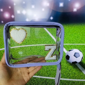 Stadium Bags, For Concert Purse, clear bag, Chenille Letters, bag with Strap, High Quality, Interior Scarf include, Gameday bag