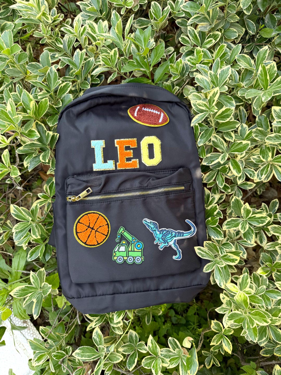 Custom Nylon Backpack With Chenille Letters Sewn on Personalized ...