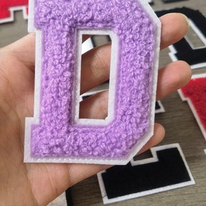 Chenille Letter Patch Large Size Iron On Towel Patches Sew on Alphabet Embroidery Clothes 7.8cm /3.07inch image 7