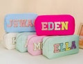 Custom Nylon Pouch , Large Makeup Bag Chenille Patch, Bags for patches, Toiletry Bags, Summer Travel , Gift pouch product logo
