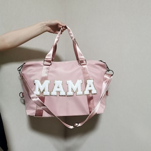Personalized Water Proof Nylon Duffle Bag chenille Letter Duffle, Travel Bag with name, Weekender Bag,dance bag, Overnight Bag Gift for Girl