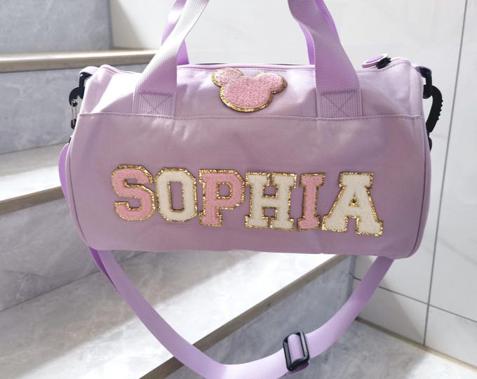 CustomName Dance Bag : Personalized Chenille Letter Cheer & Overnight Bag, Duffel Bag, Travel Bag, personalized gift for her