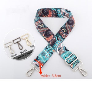 Bag Straps Purse Bag Straps Taschengurt Hardware, Wide Shoulder Straps, Camera Bag Straps, Fabric Bag Straps strapBohemian image 7