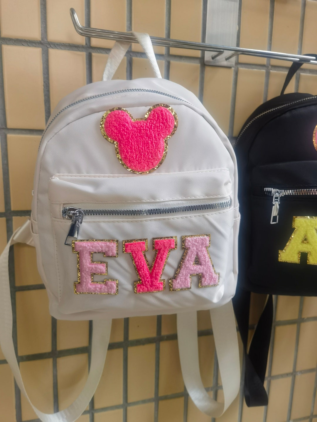 Custom Nylon Backpack With Chenille Letters Sewn on Personalized ...