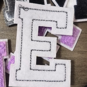 Chenille Letter Patch Large Size Iron On Towel Patches Sew on Alphabet Embroidery Clothes 7.8cm /3.07inch image 9