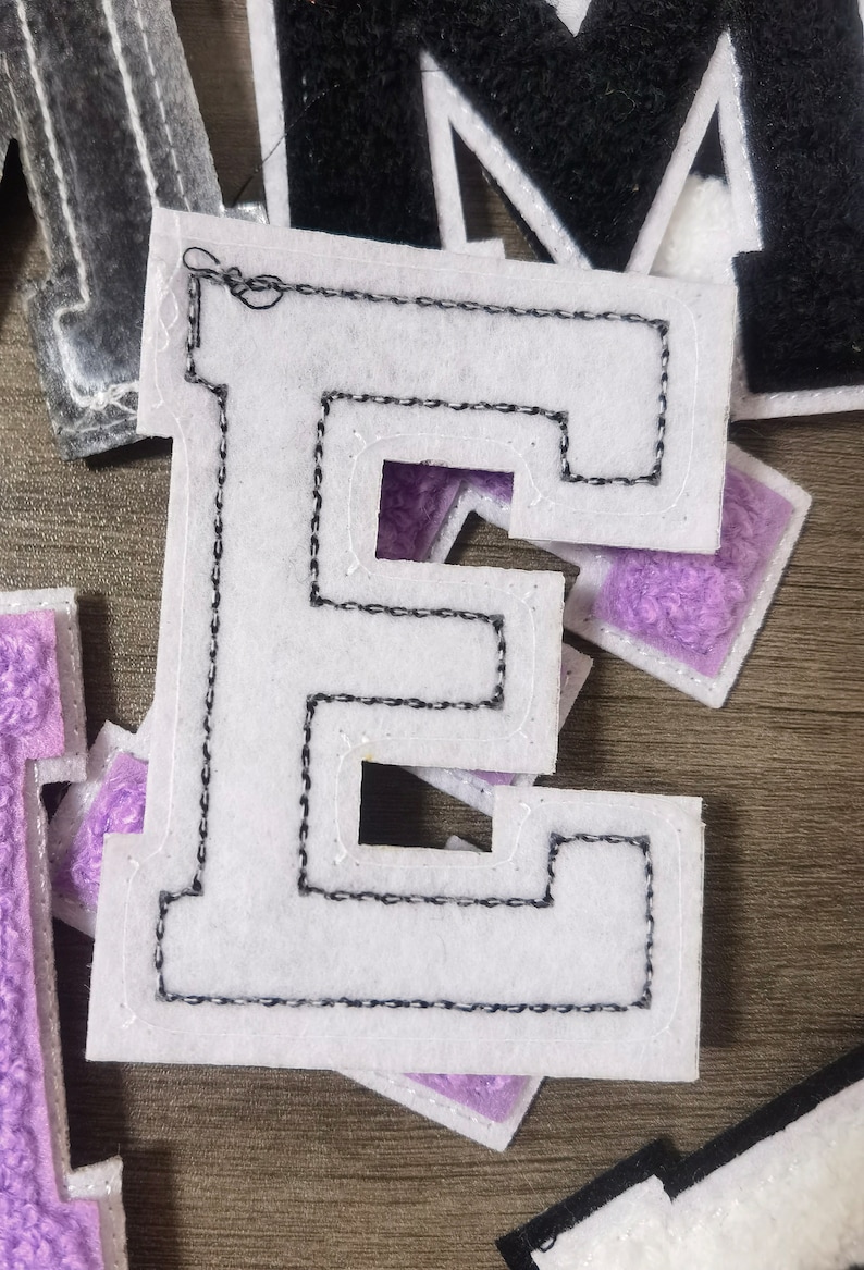 Chenille Letter Patch Large Size Iron On Towel Patches Sew on Alphabet Embroidery Clothes 7.8cm /3.07inch image 9