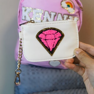 Bolsa de nailon, monedero, llavero, parche, Mini monedero, parche de chenilla, parche personalizado, tarjetero, monedero de chenilla personalizado, billetera personalizada