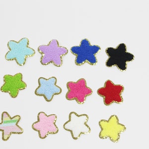 Iron-on STAR Patch- Chenille Patches  DIY Badge Sequins Repair Stick On Patches For Clothing Bags T-shirt Book Accessories
