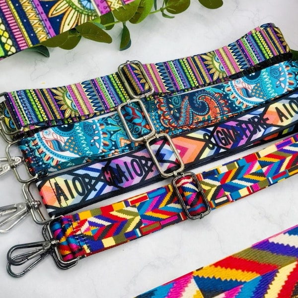 Bag Straps Purse Bag Straps Taschengurt Hardware, Wide Shoulder Straps, Camera Bag Straps, Fabric Bag Straps strapBohemian