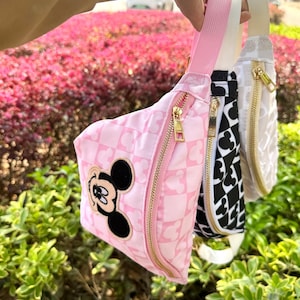 Custom Plaid Mickey Fanny Pack, Disneyland Accessory, Princess, Belt Bag