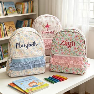 Personalized Ballet-themed toddler backpack | Custom Floral Toddler Backpack | Personalized Dance Bag  |  Ages 4-12