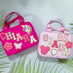 Sac à lunch personnalisé Sac à lunch personnalisé Sac à lunch pour enfant Patchs en chenille en nylon Rentrée des classes Monogramme personnalisable Garçon Fille Cadeau étudiant