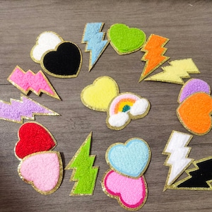 Multi cores coração arco-íris lantejoulas toalha remendos bordados para diy sacos de roupas jaqueta ferro em acessórios applique saco portátil ou livro