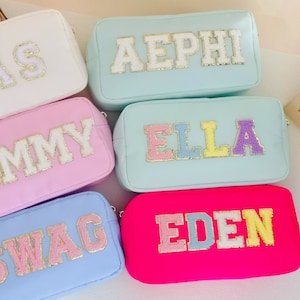 Cosmetic Bag Makeup bag Travel Bag Bag with Patch Customized Bag Bridesmaid Gift graduation gift college bag game day image 1