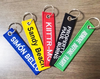 Custom Embroidery Key Tag Free Shipping |Custom Keychain | Sports Team Keychain | Custom Key Tag | Custom Luggage Tag