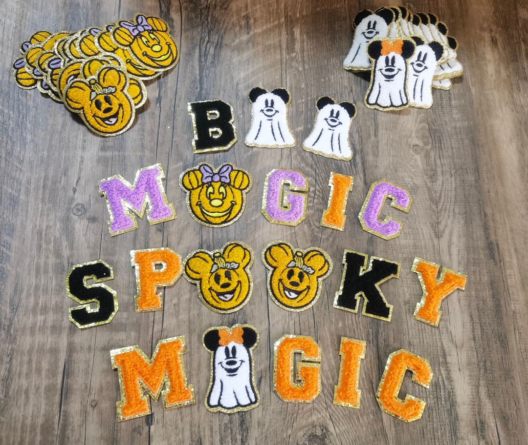 Iron on Halloween Iron on Mickey Ghost Patch Minnie Mouse Ghost Patch