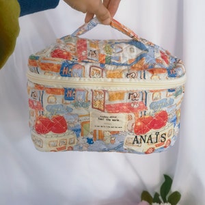 Simple Practical Flower Makeup Bag Vintage Cosmetic Organizer Makeup Bag or Mini Makeup Bag Bridesmaid Proposal Travel Case Pouch Etsy