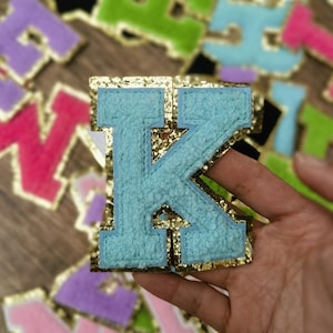 Custom Letters Alphabet Sequins Towel Embroidered Patches For DIY Clothing Bags Jacket Iron On Accessories Multi colors image 7