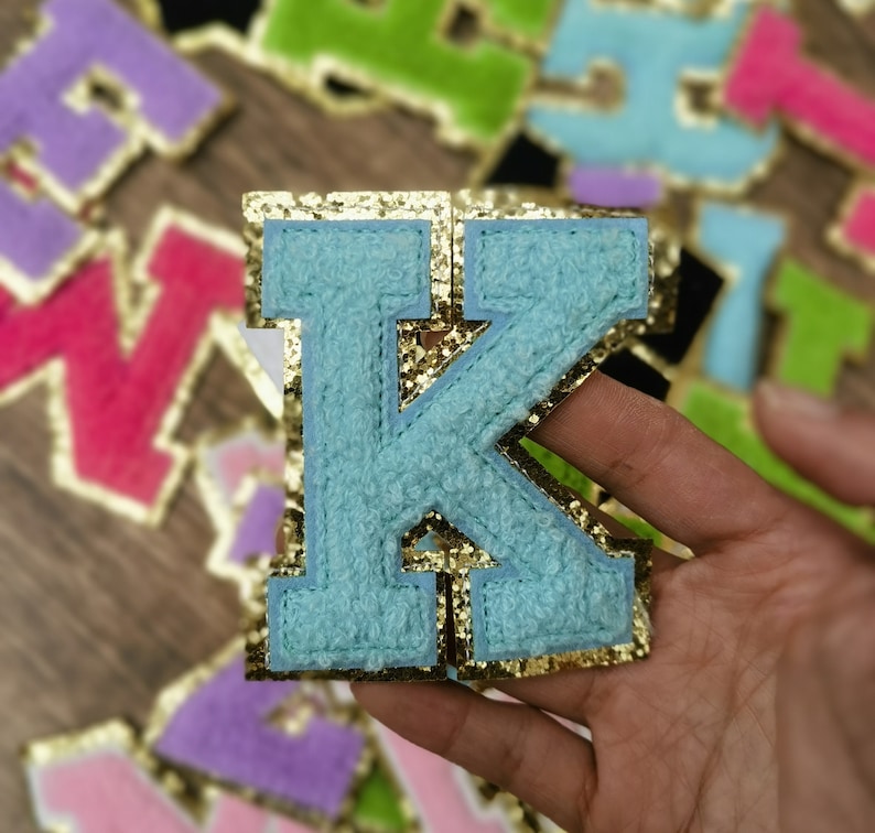 Custom Letters Alphabet Sequins Towel Embroidered Patches For DIY Clothing Bags Jacket Iron On Accessories Multi colors image 7