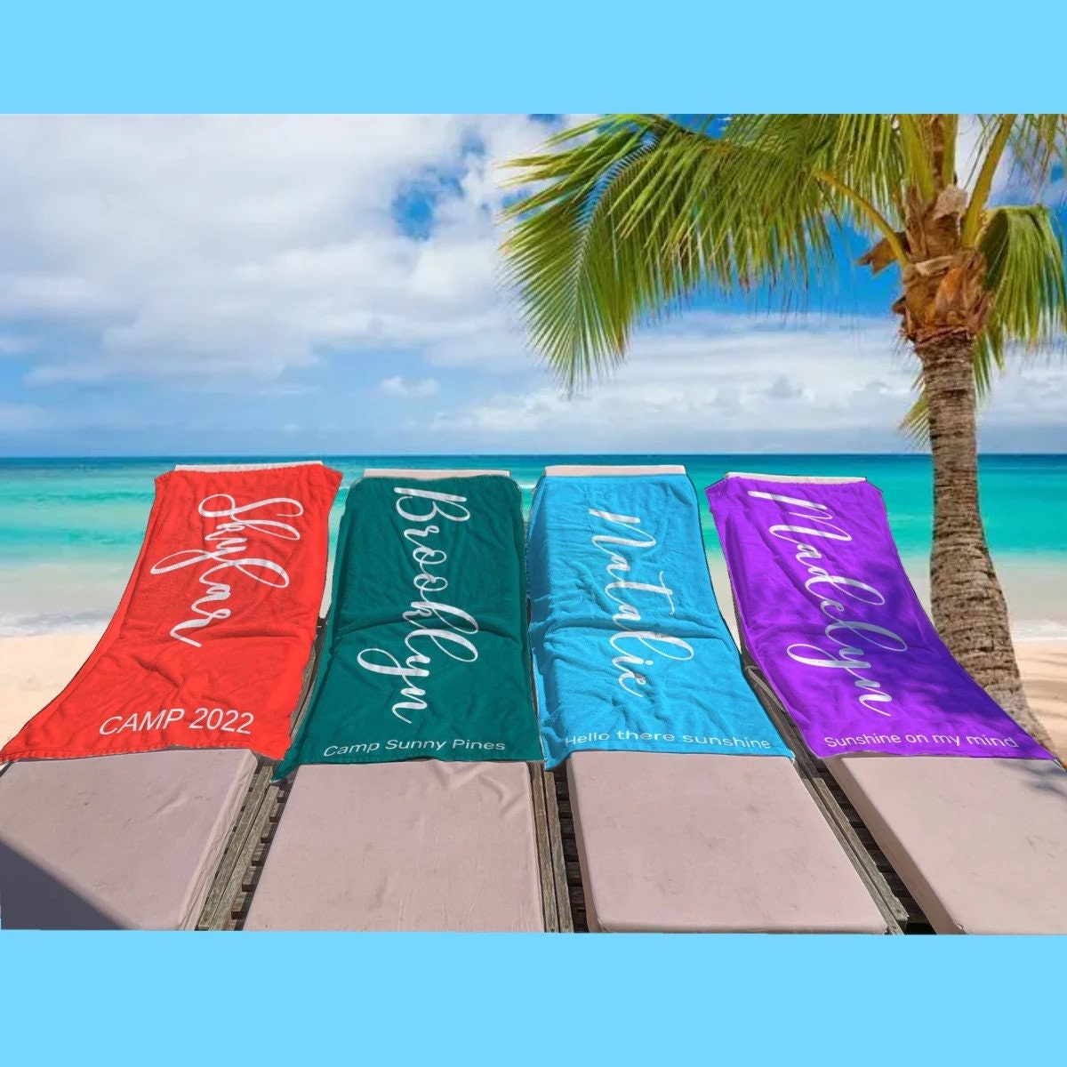 Personalized Beach Towel Personalized Name Bath Towel Custom Pool Towel Beach Towel With Name Outside Birthday Vacation Gift picnic towel