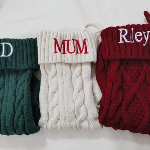 Personalized Christmas Stockings, Embroidered Christmas Stocking,Christmas Gift, Knitted Christmas Stockings, Monogram Family Stockings