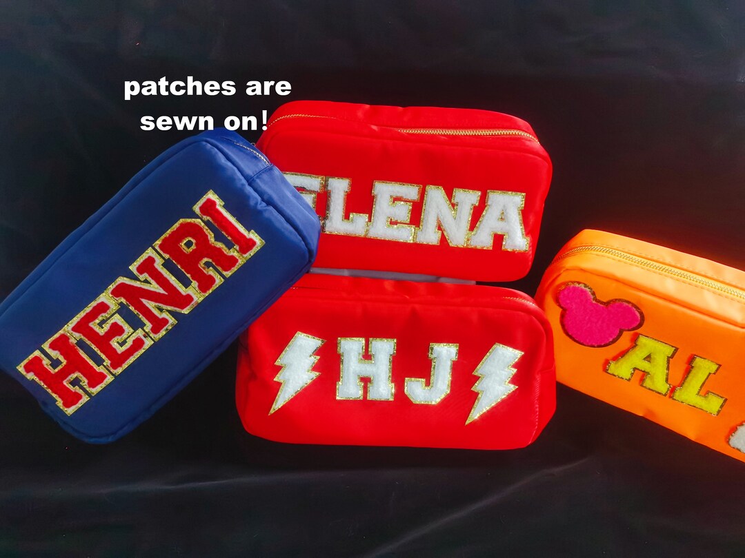 Cosmetic Bag Custom Pouch Custom Cosmetic Bag Initial Pouch Beach Pouch