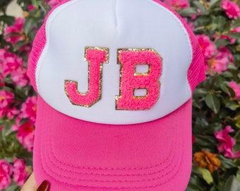 Neon Trucker Hat - Trucker hat with patches, custom patch hat adjustable,trucker hat for women,personalized trucker hat