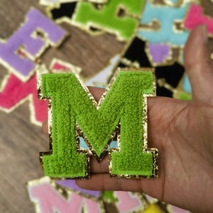 Custom Letters Alphabet Sequins Towel Embroidered Patches For DIY Clothing Bags Jacket Iron On Accessories Multi colors image 3