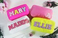 Personalized Nylon LARGE Cosmetic Bag | Chenille Letter Patch Makeup Bag | Customized Travel Bag | Bridesmaids Gifts | Patch Tote product logo