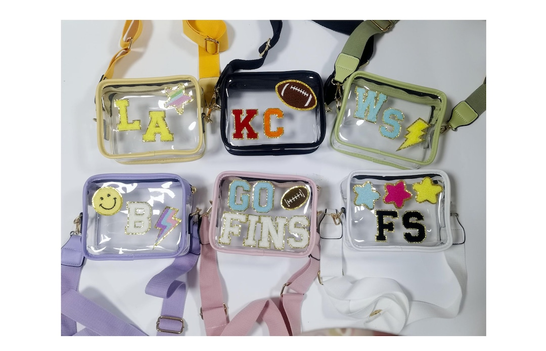 CLEAR FOOTBALL PURSE- BURGUNDY main image 0