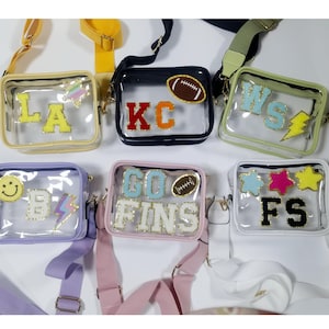 Klare Stadiontasche Klare Tasche Klare Geldbörse Stadiontasche Klare Seidenschal Klare Konzertbeutel Klare Spieltasche Fußballtasche Crossbody-Tasche