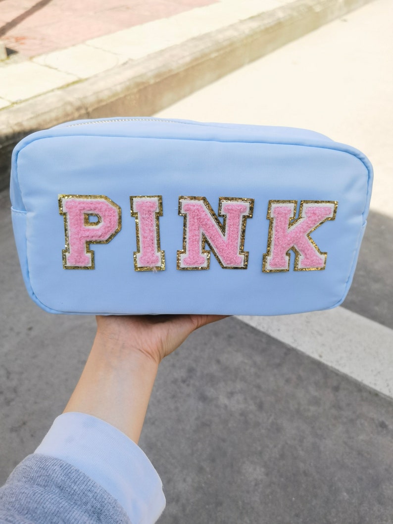 Cosmetic Bag Makeup bag Travel Bag Bag with Patch Customized Bag Bridesmaid Gift graduation gift college bag game day zdjęcie 6