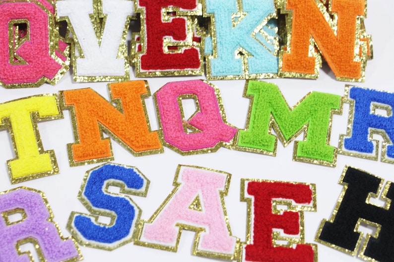 Lettres personnalisées alphabet paillettes serviette patchs brodés pour bricolage vêtements sacs veste fer sur accessoires Multi couleurs image 2