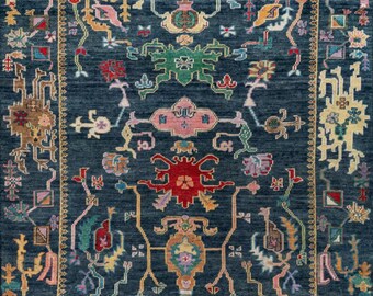 New Oushak rug 5x7 5x8 6x9 7x10 8x10 9x12 10x14 12x15 Beatrix Midnight Blue Handmade Knotted Woolen Area Rug Turkish oushak rug Flooring