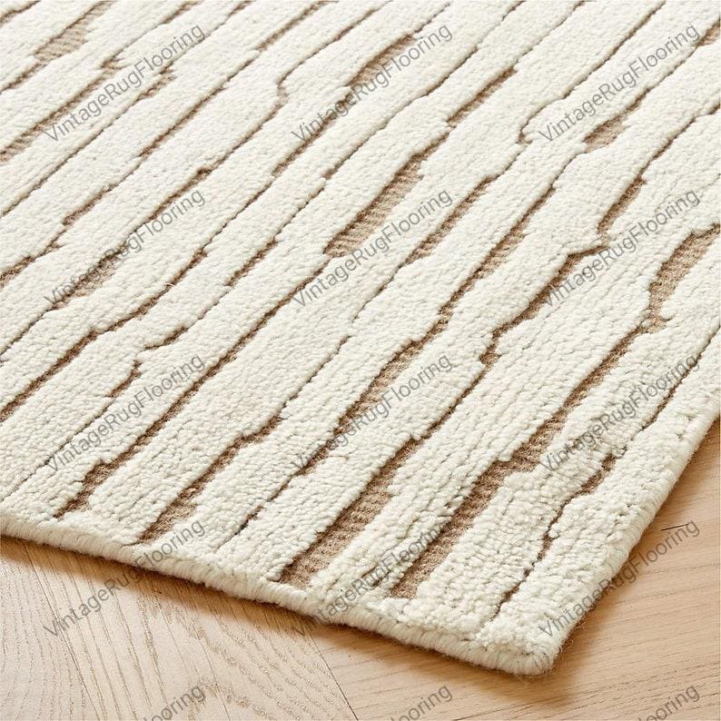 Hand Knotted Levi Neutral New Zealand Woolen Rug Thick Pile Soft Knotted Rug Large Area Rug 4x6 5x8 6x9 7x10 8x10 9x12 10x14 12x15 Bedroom