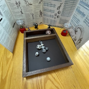 Customizable Black Walnut Wood Dice Tray for Board Games