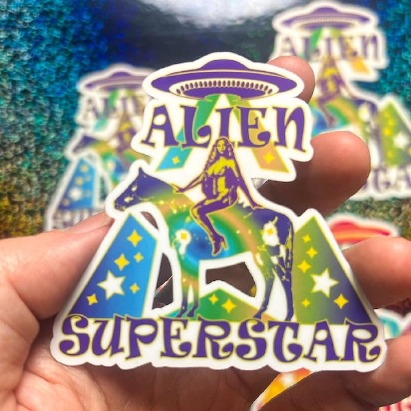 Beyonce Alien Superstar Waterproof Sticker | Renaissance Gift for the Beyhive | Laptop or Water Bottle Decal