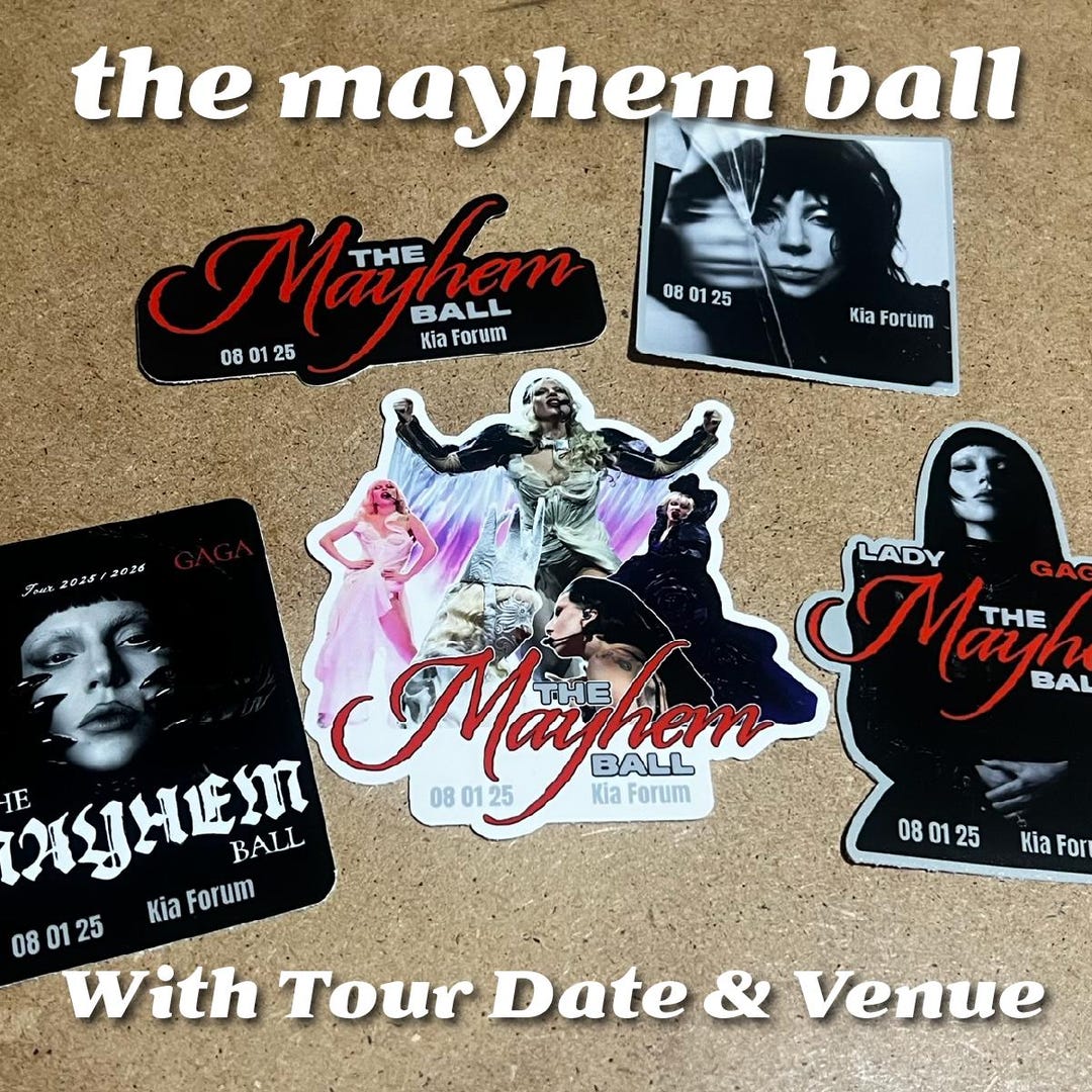 Your Tour Date & Venue Lady Gaga Mayhem Ball Stickers - Etsy