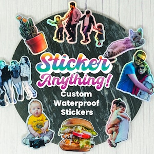 Custom Waterproof Stickers | Sticker Anything You Want! | Up to 10 Different Images | Glossy or Holographic Vinyl | Perfect Sticker Gift