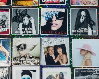 Lady Gaga Album Covers Vinyl Sticker Pack | 36 Waterproof Gaga Stickers